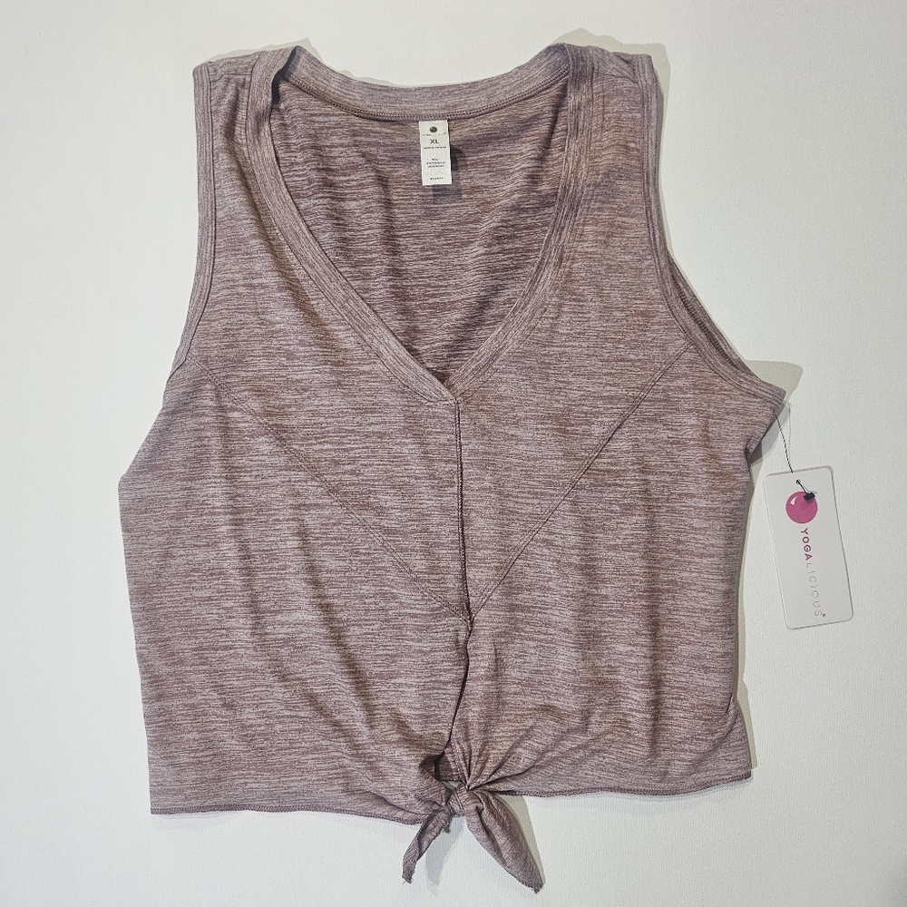 Yogalicious Top Womens XL Pink Front‎ Tie Balletcore
